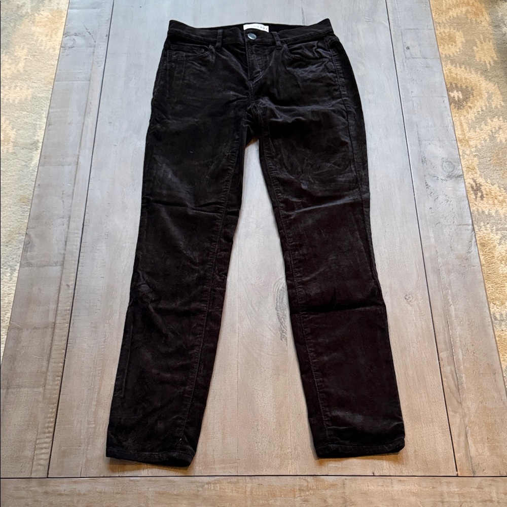 LOFT Women's Black Velvet Pant 0/25